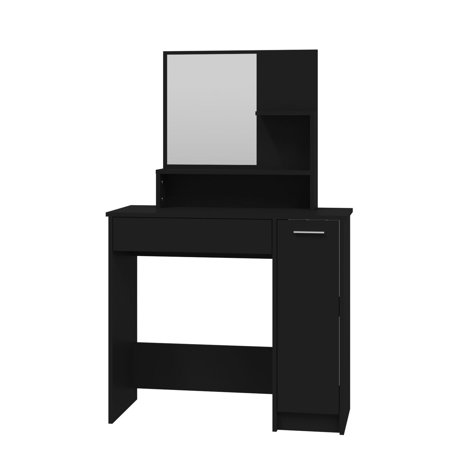 vidaXL Dressing Table with Mirror Black 86.5x35x136 cm