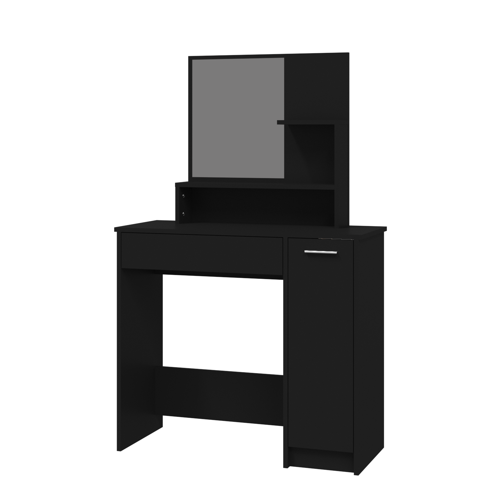 vidaXL Dressing Table with Mirror Black 86.5x35x136 cm