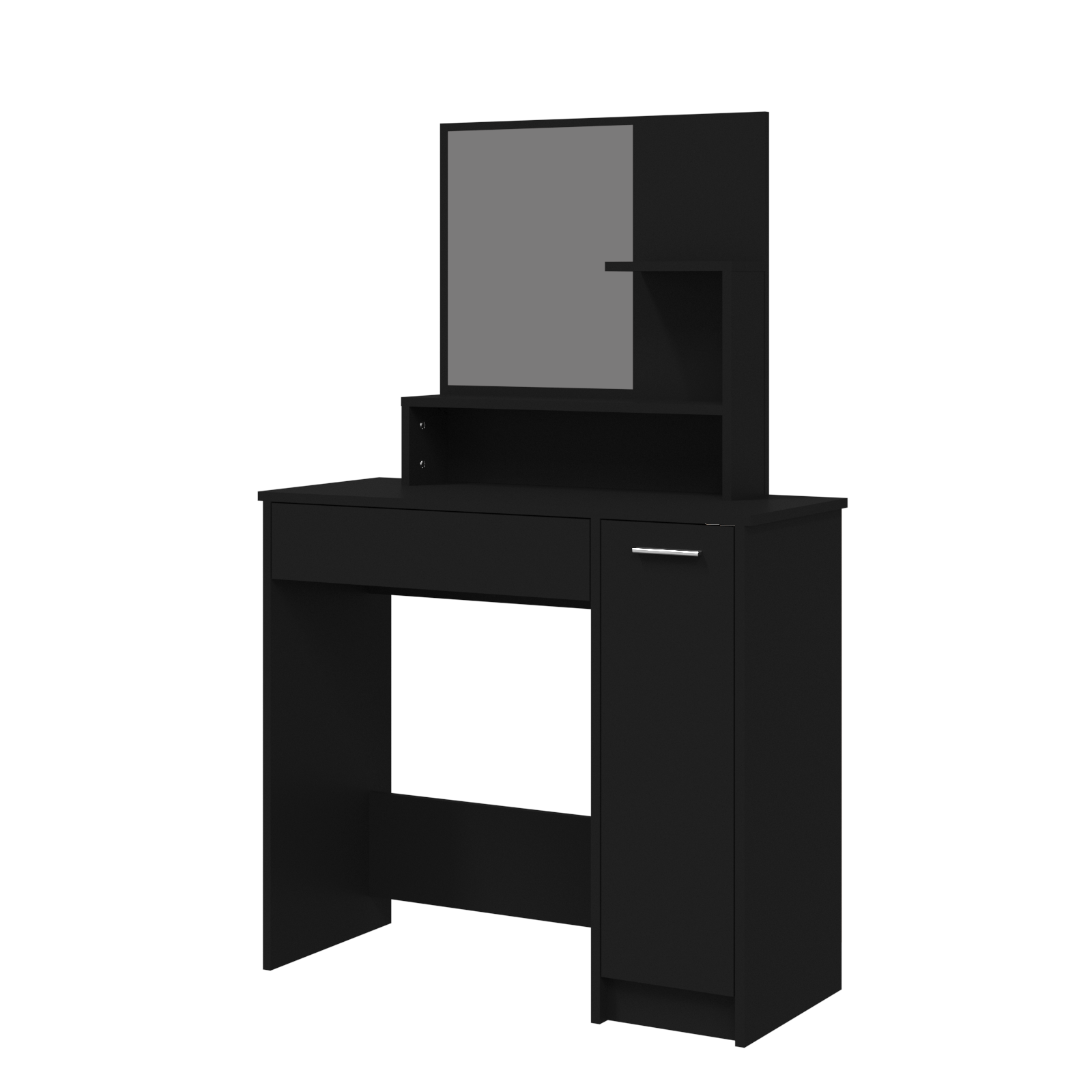 vidaXL Dressing Table with Mirror Black 86.5x35x136 cm