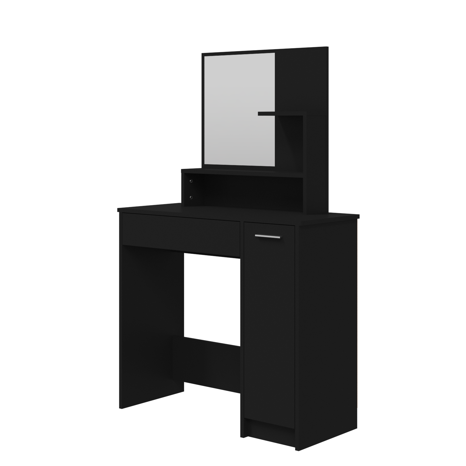 vidaXL Dressing Table with Mirror Black 86.5x35x136 cm