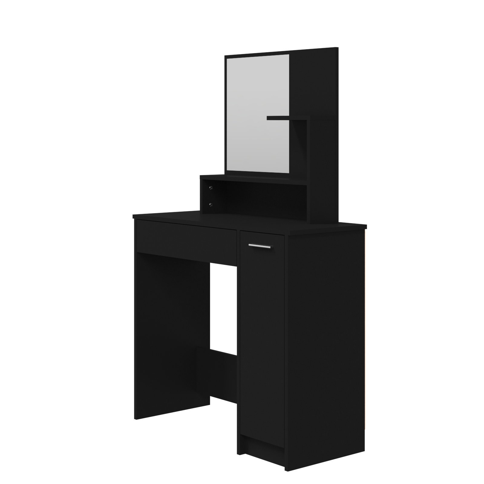 vidaXL Dressing Table with Mirror Black 86.5x35x136 cm