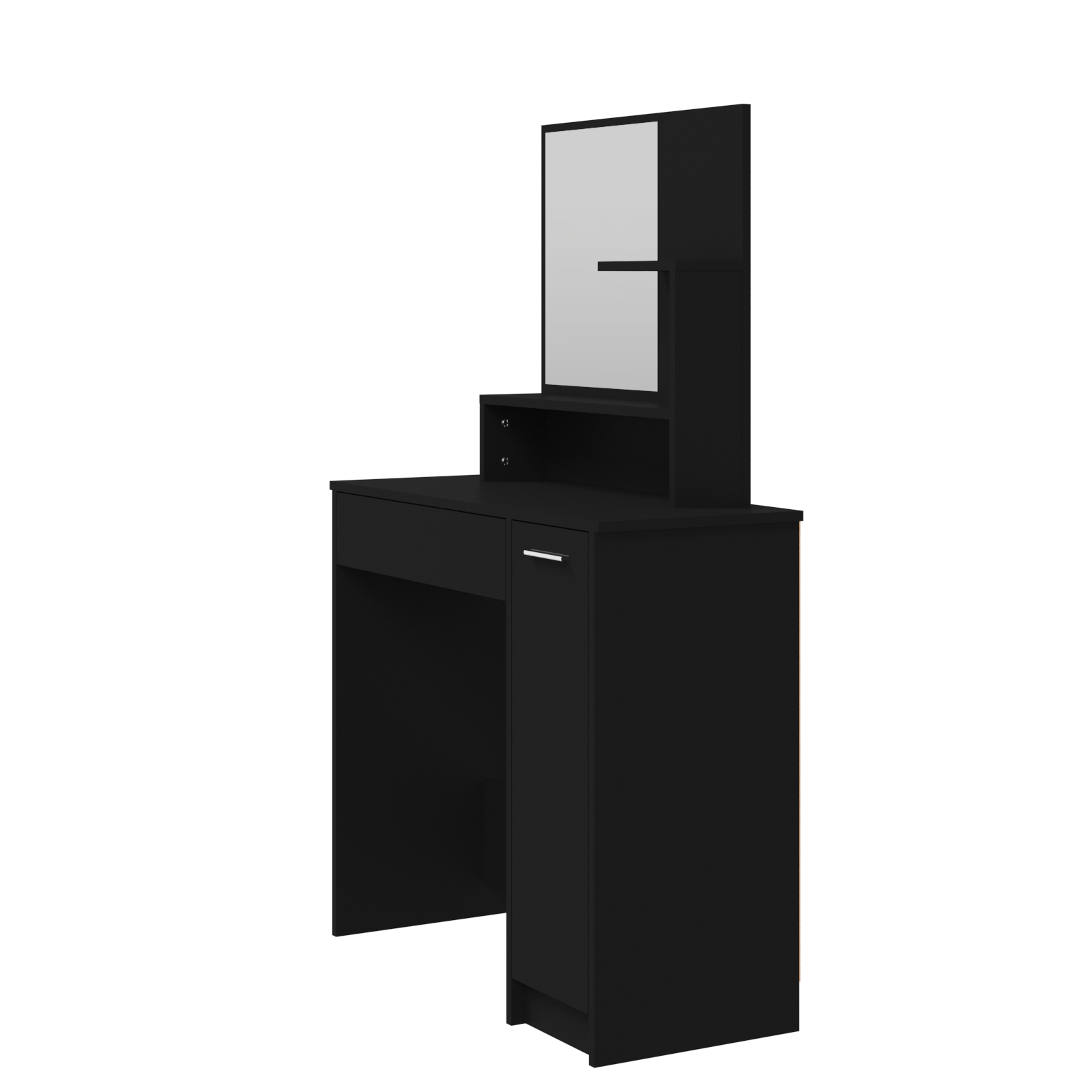 vidaXL Dressing Table with Mirror Black 86.5x35x136 cm