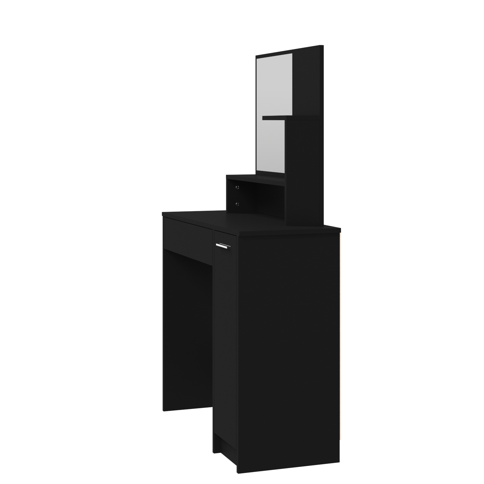 vidaXL Dressing Table with Mirror Black 86.5x35x136 cm