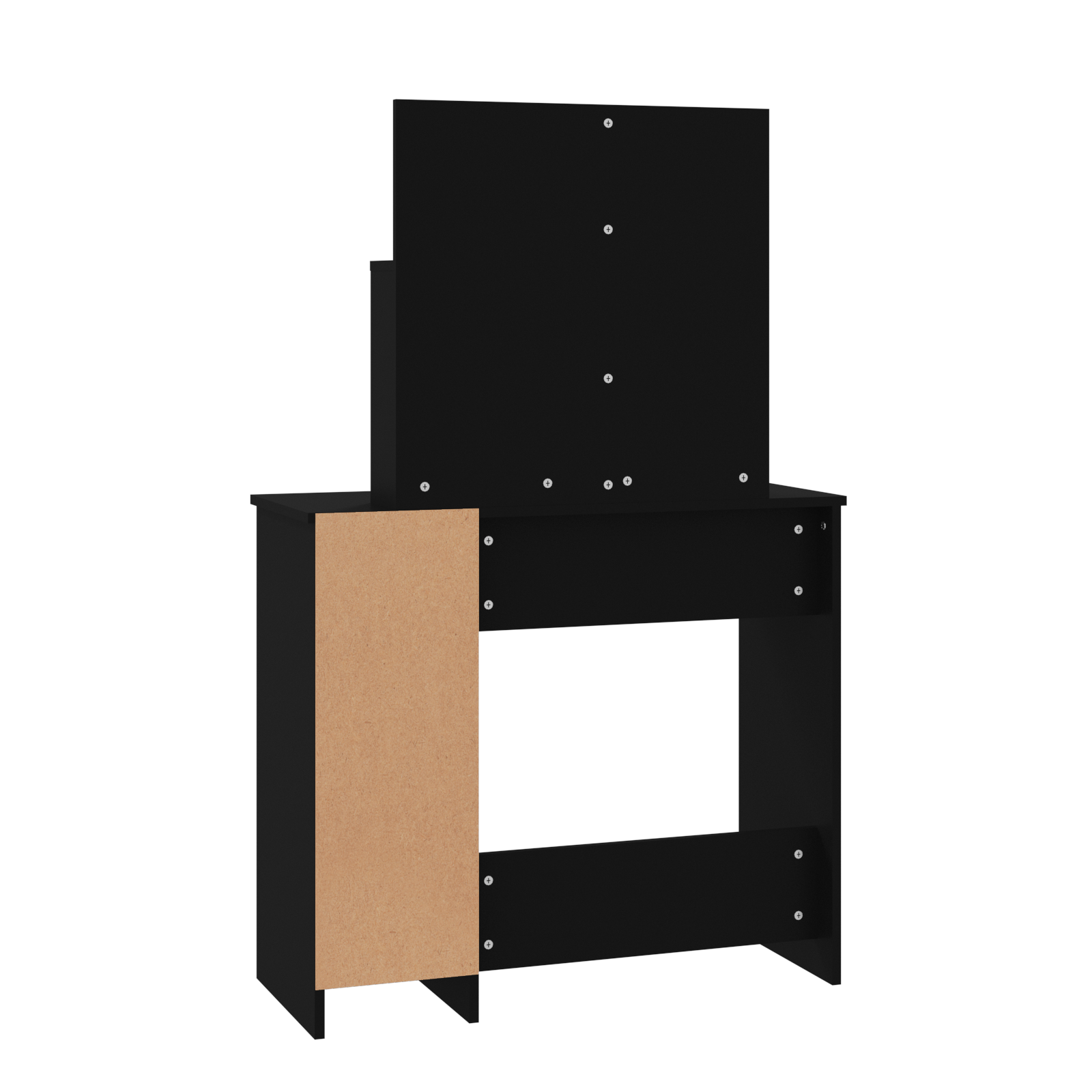 vidaXL Dressing Table with Mirror Black 86.5x35x136 cm