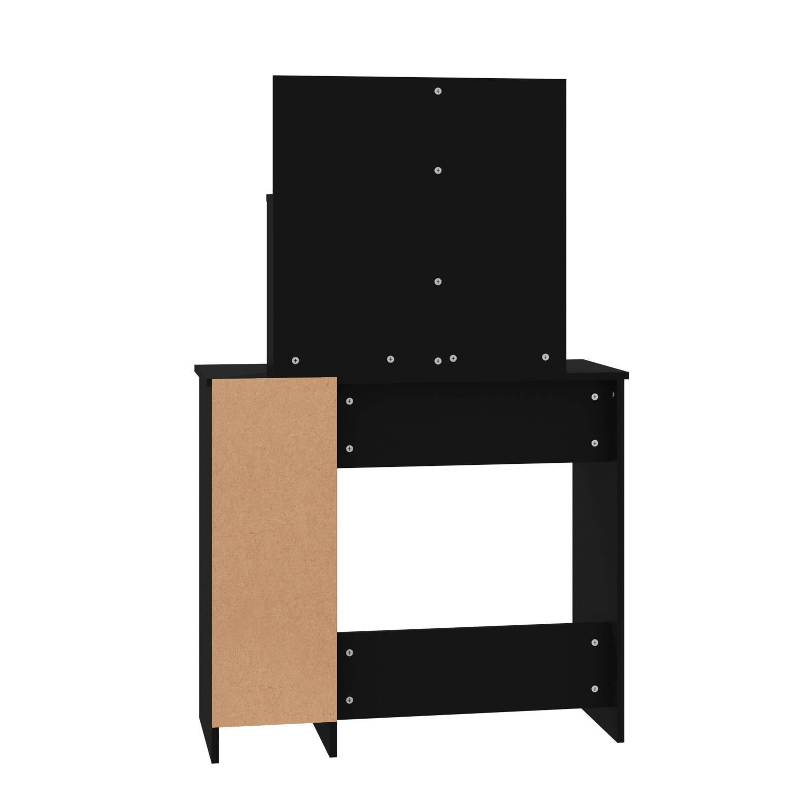 vidaXL Dressing Table with Mirror Black 86.5x35x136 cm