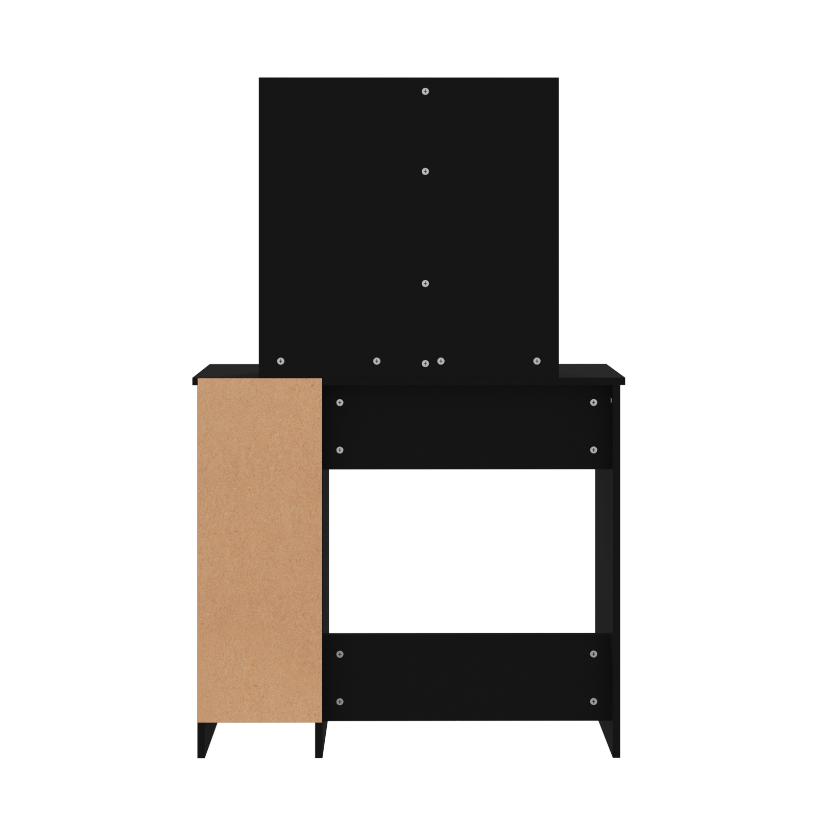 vidaXL Dressing Table with Mirror Black 86.5x35x136 cm