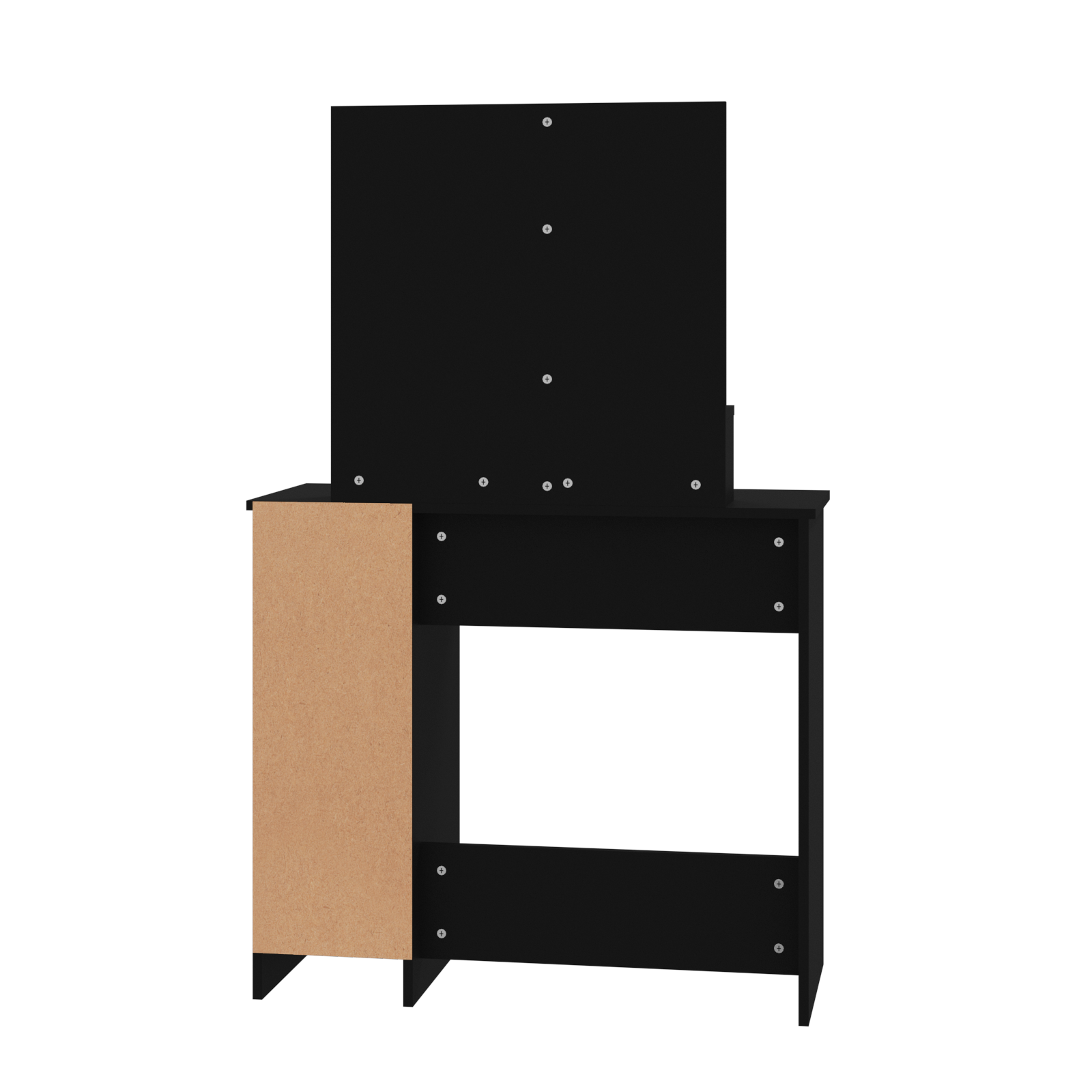 vidaXL Dressing Table with Mirror Black 86.5x35x136 cm