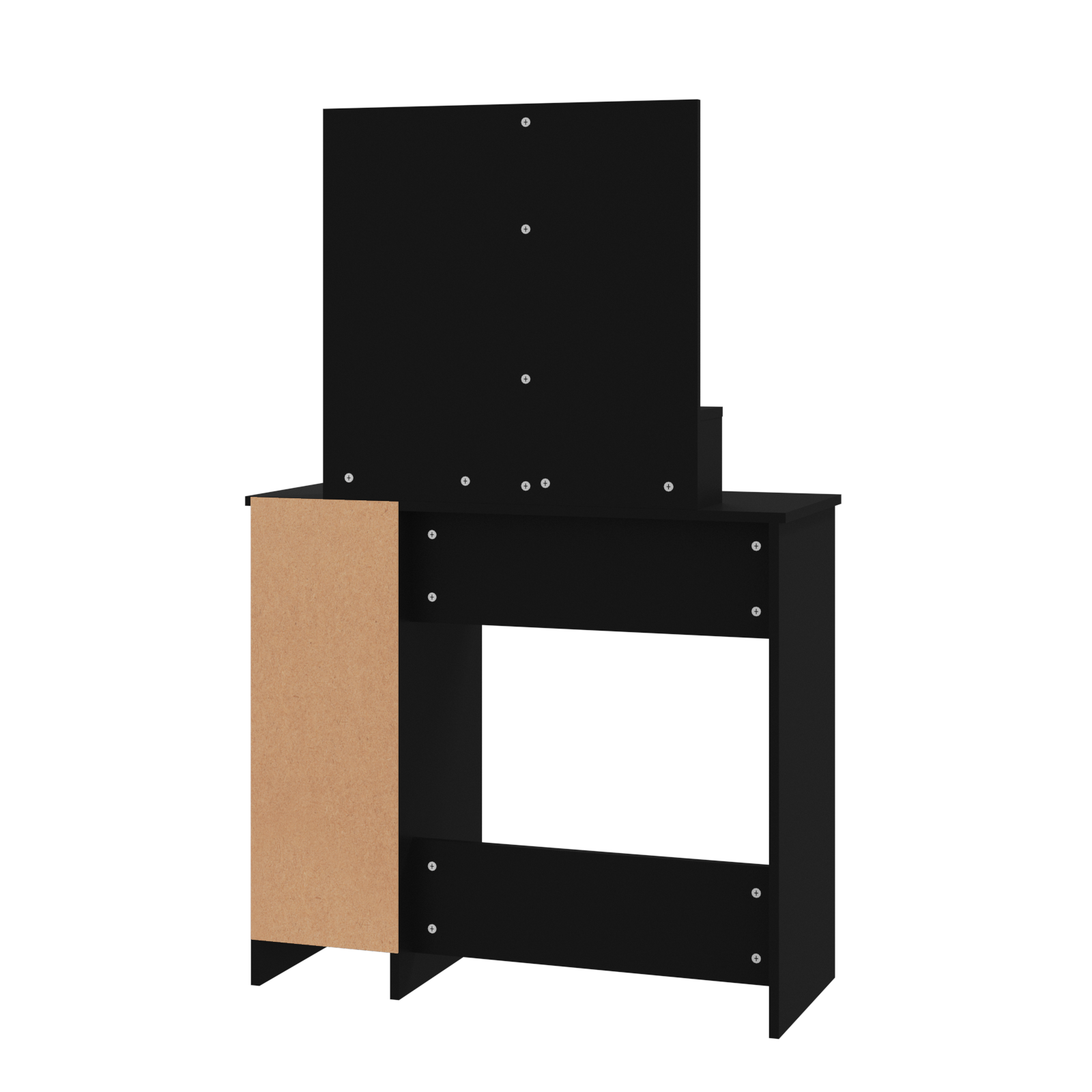 vidaXL Dressing Table with Mirror Black 86.5x35x136 cm