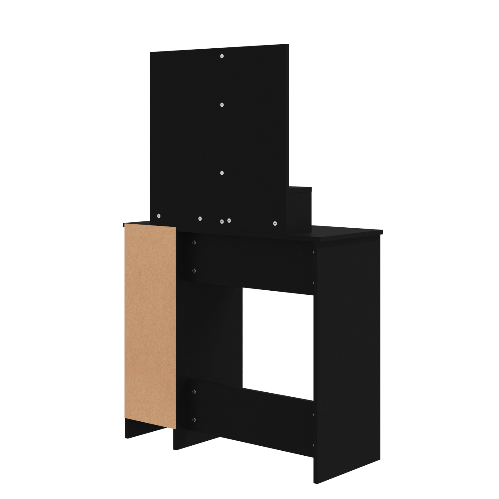 vidaXL Dressing Table with Mirror Black 86.5x35x136 cm