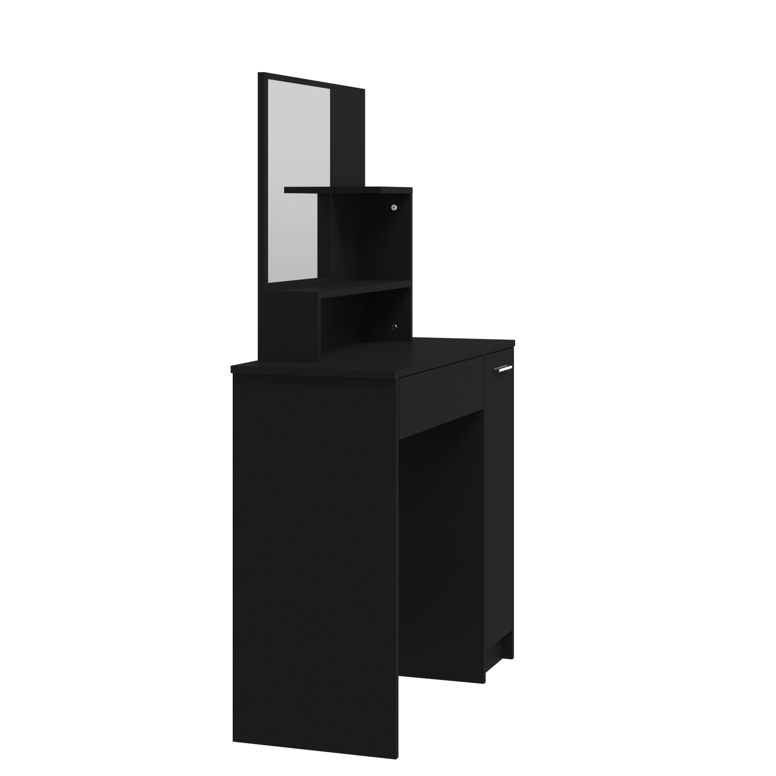 vidaXL Dressing Table with Mirror Black 86.5x35x136 cm