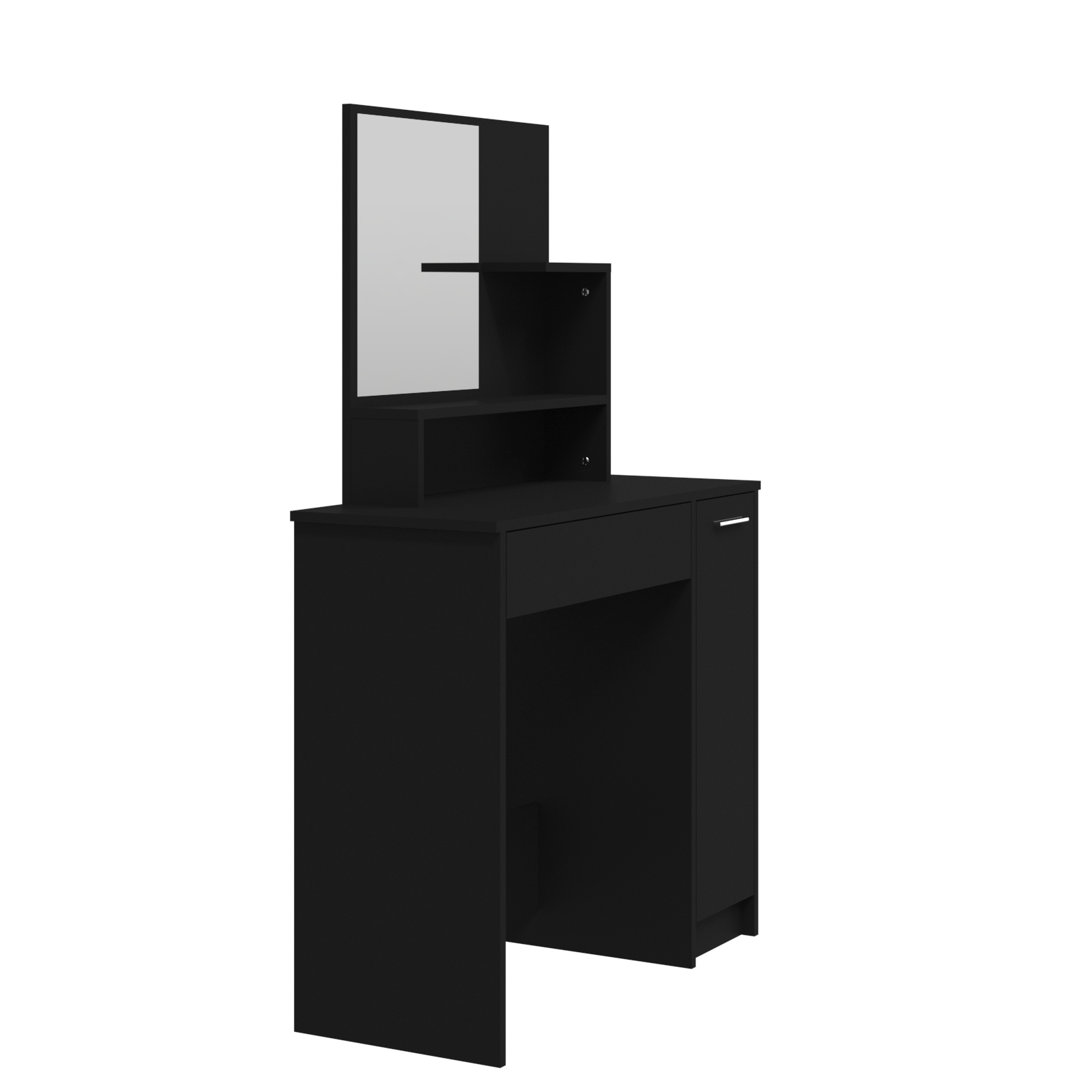 vidaXL Dressing Table with Mirror Black 86.5x35x136 cm