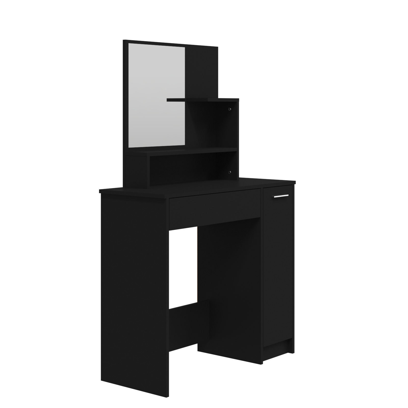 vidaXL Dressing Table with Mirror Black 86.5x35x136 cm