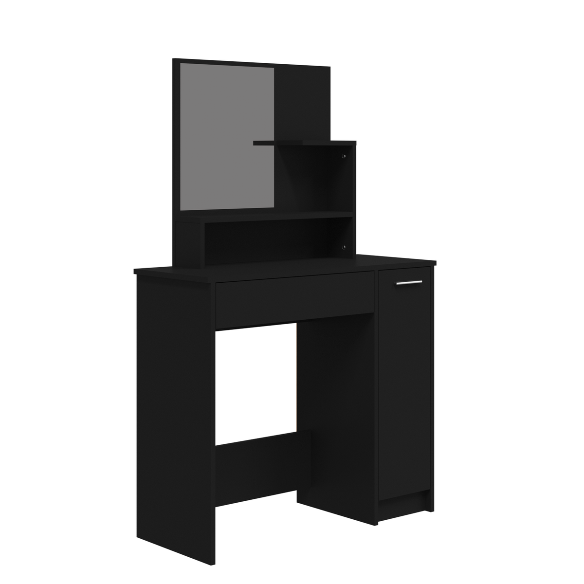 vidaXL Dressing Table with Mirror Black 86.5x35x136 cm