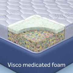 Sleepwell Durafirm 2.0 | Visco Medicated Foam | Medium Firm | Neem Fresche Technology | Anti Sag Mattress