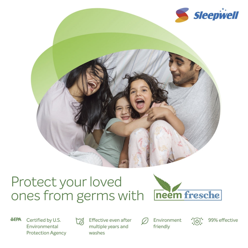 Sleepwell Spring Fresh Classic | 3 Zone Profiled Resitec Foam |  Pocket Spring | Neem Fresche Technology | Anti Sag Mattress