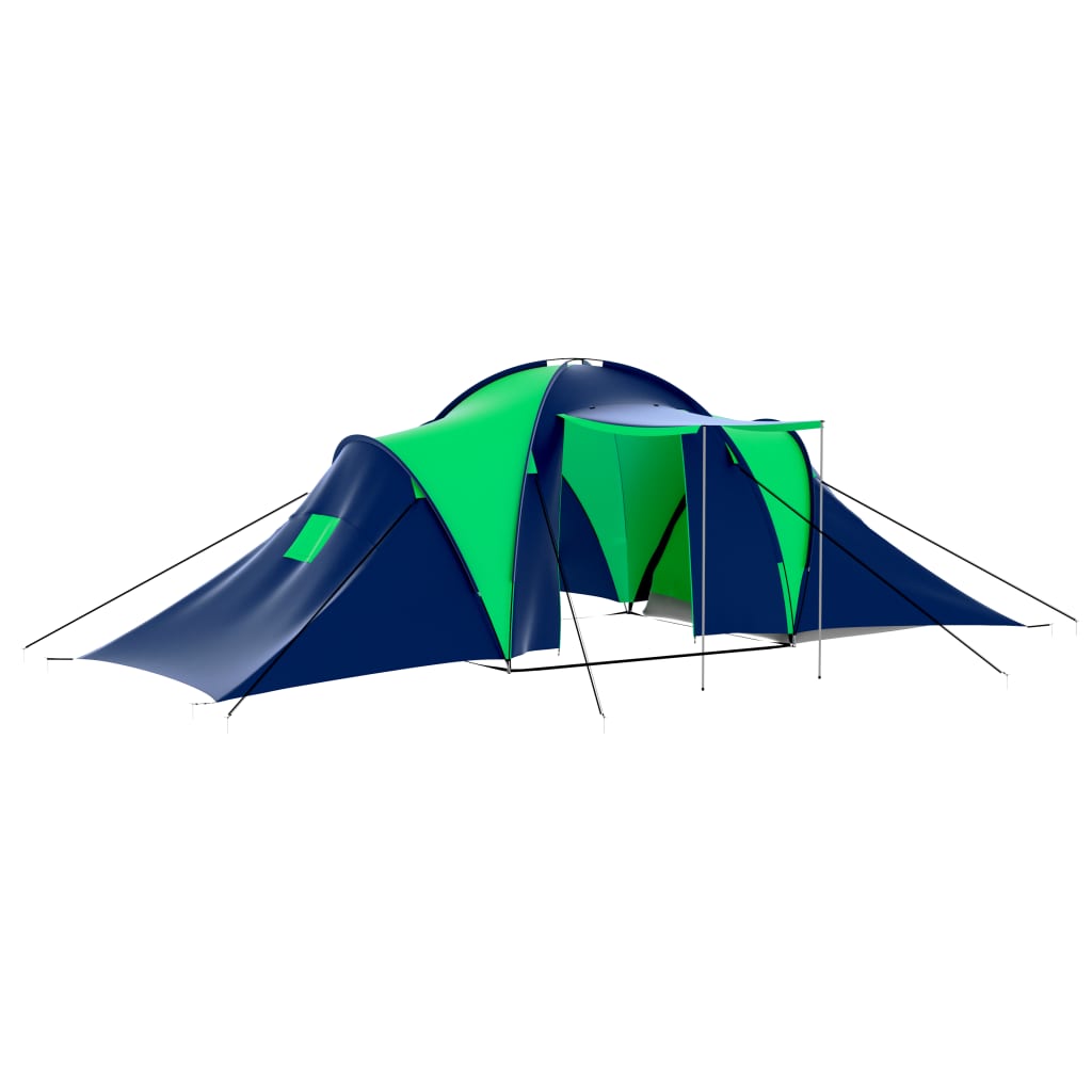 Camping Tent Polyester 9 Persons Blue-green