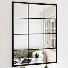 vidaXL Wall Mirror Black 80x60 cm Metal