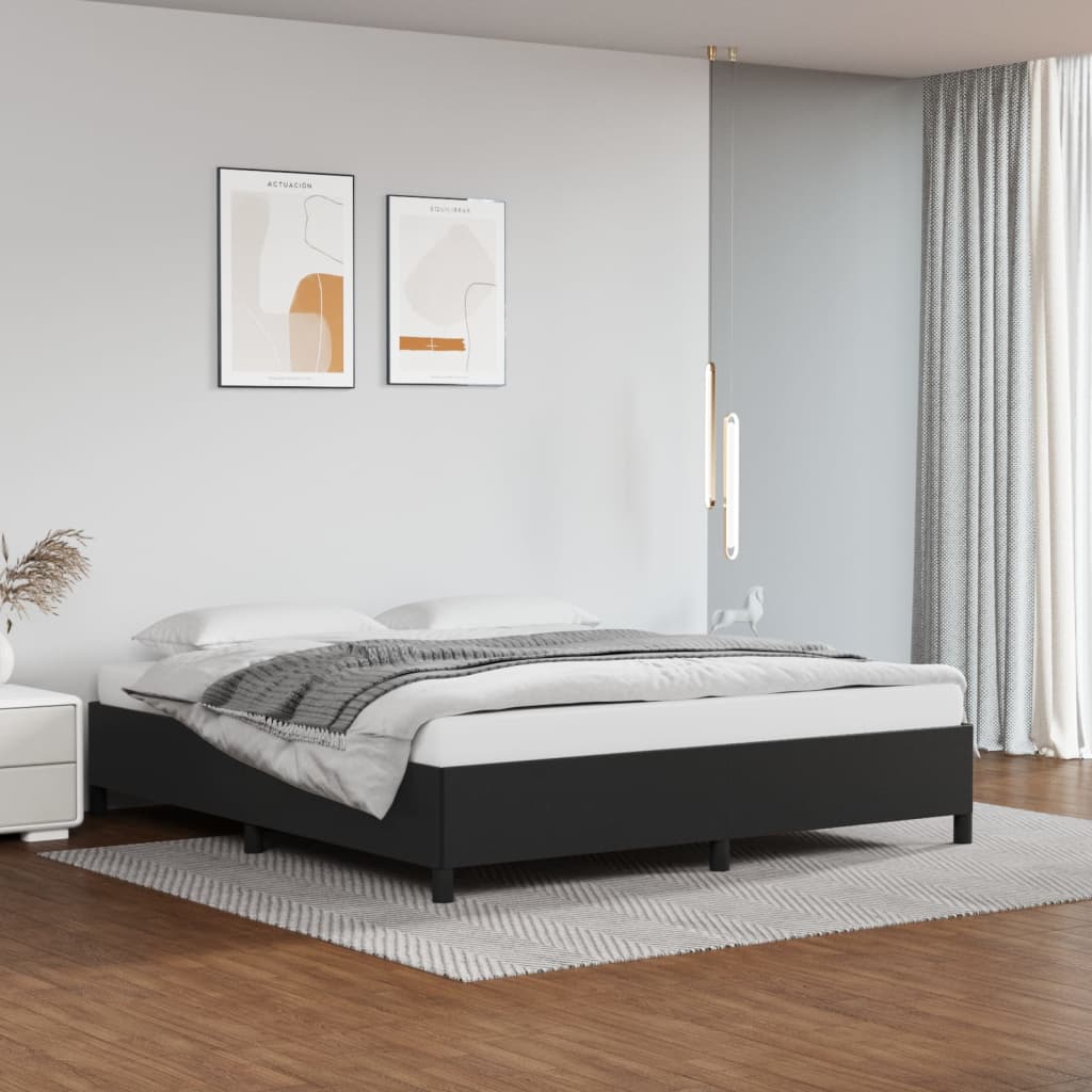 Bed Frame without Mattress Black 180x200 cm Super King Faux Leather