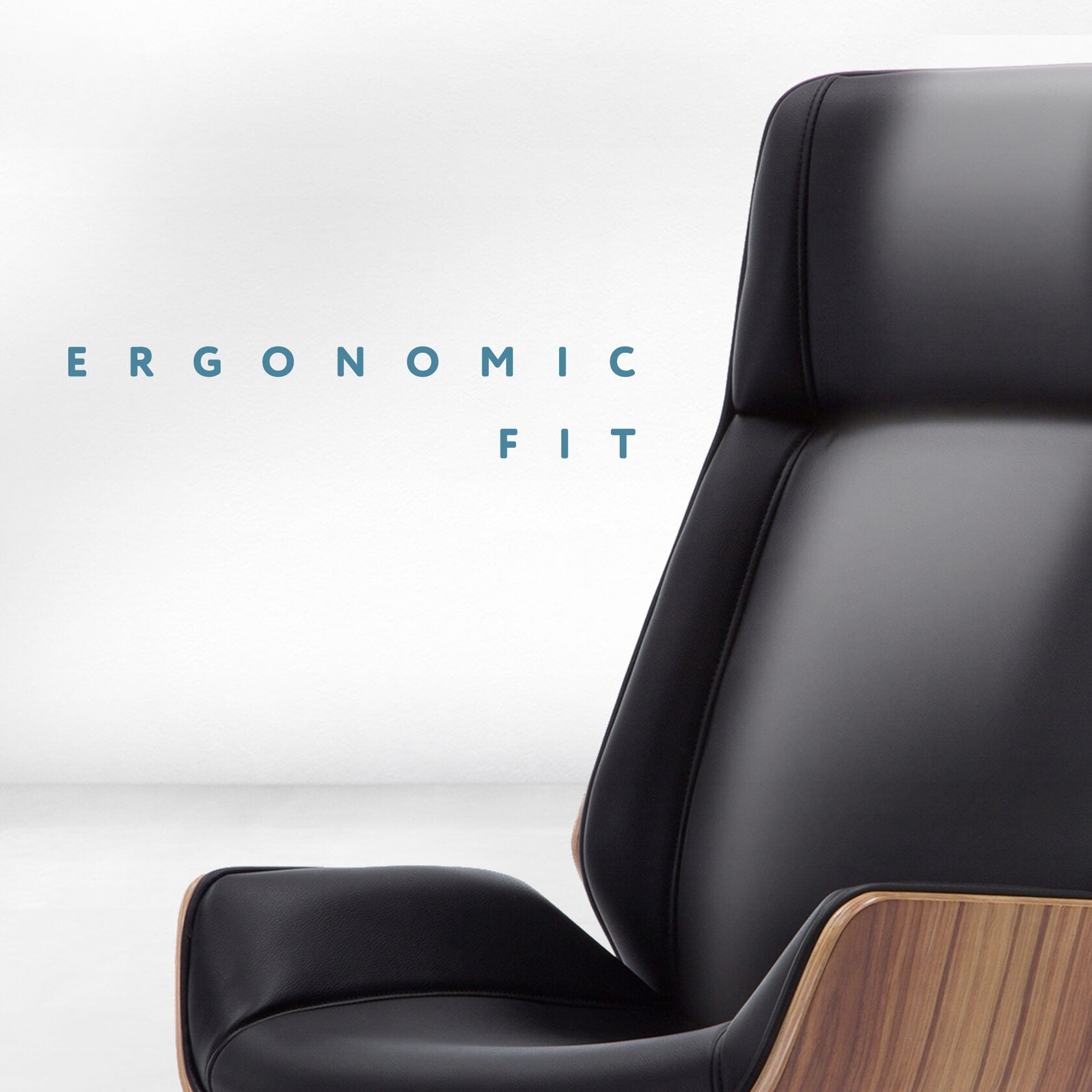 Skyland Premium Design Executive Chair - Ergonomic High-Back Office Chair with Natural Wood Case, Comfortable Seat, PU Leather, and Aluminum Base