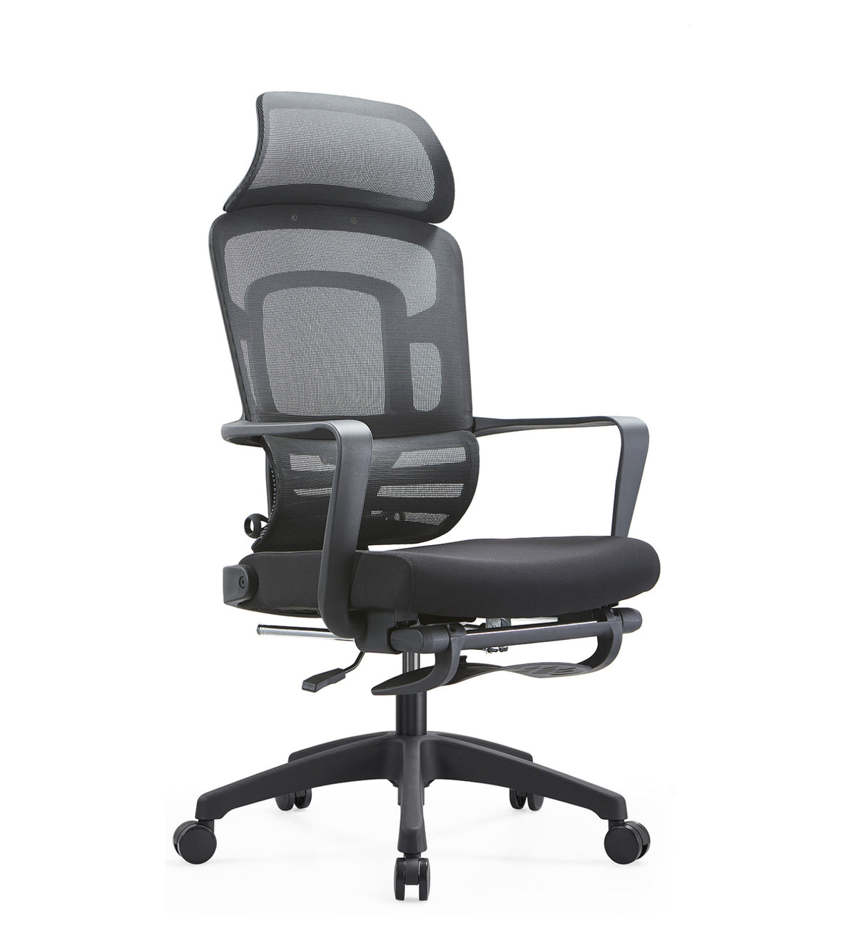 Skyland Ergonomic High-Back Office Desk Chair - Lumbar Support, Breathable Mesh Back, Headrest, Armrests, Adjustable Reclining, Retractable Footrest