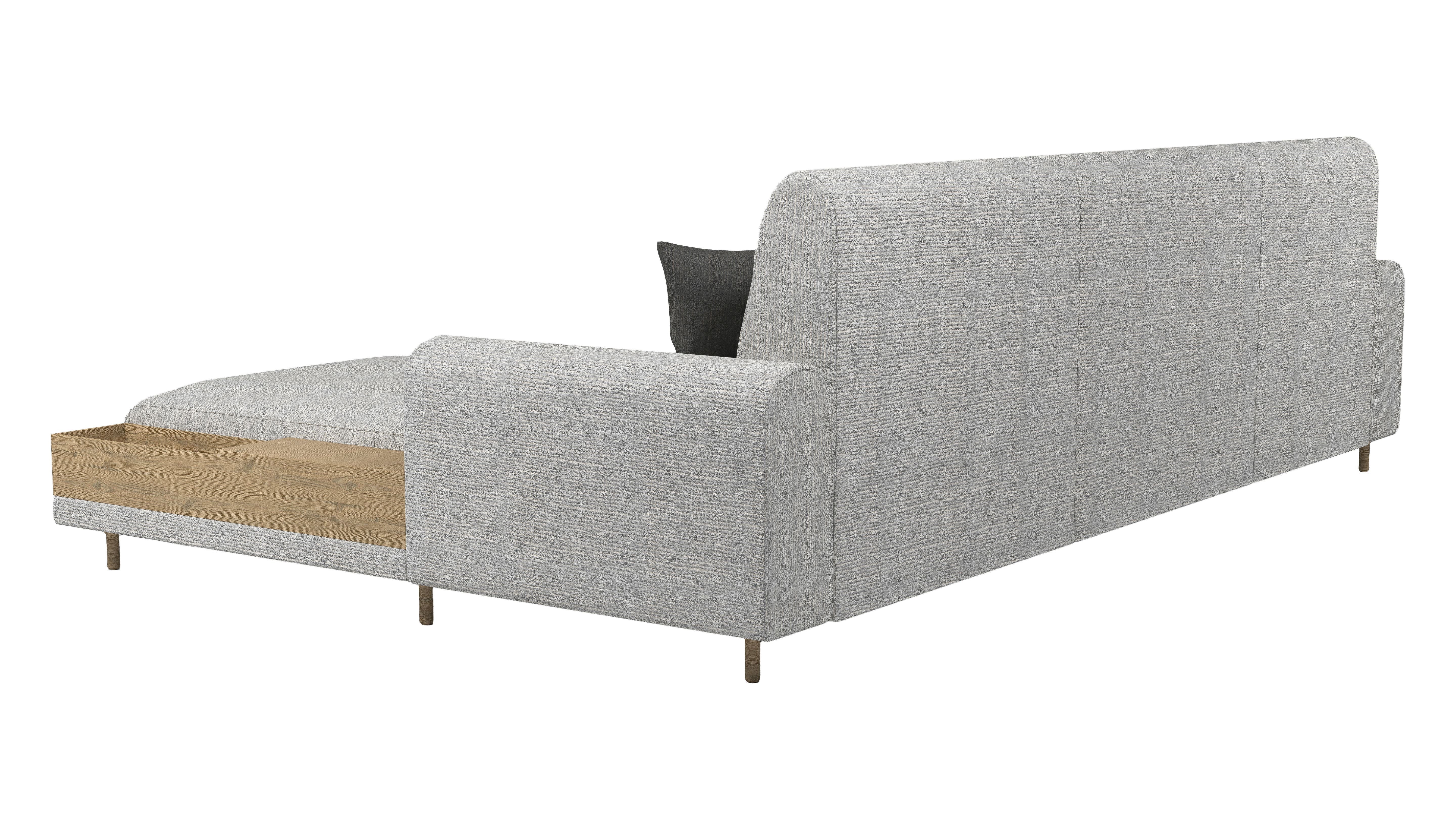 The Haven Sectional Sofa 4-Seater with Wooden Holder