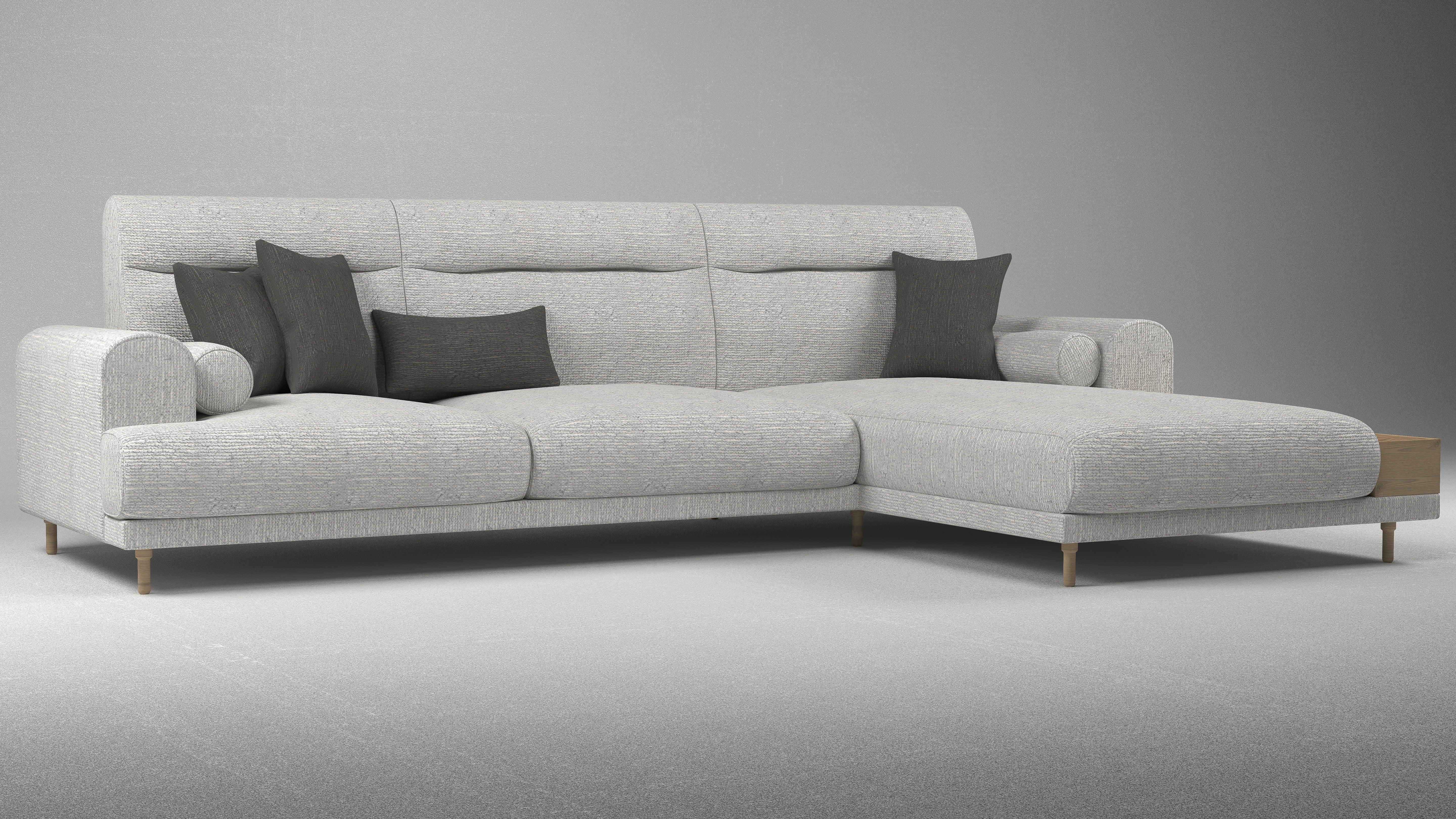 The Haven Sectional Sofa 4-Seater with Wooden Holder