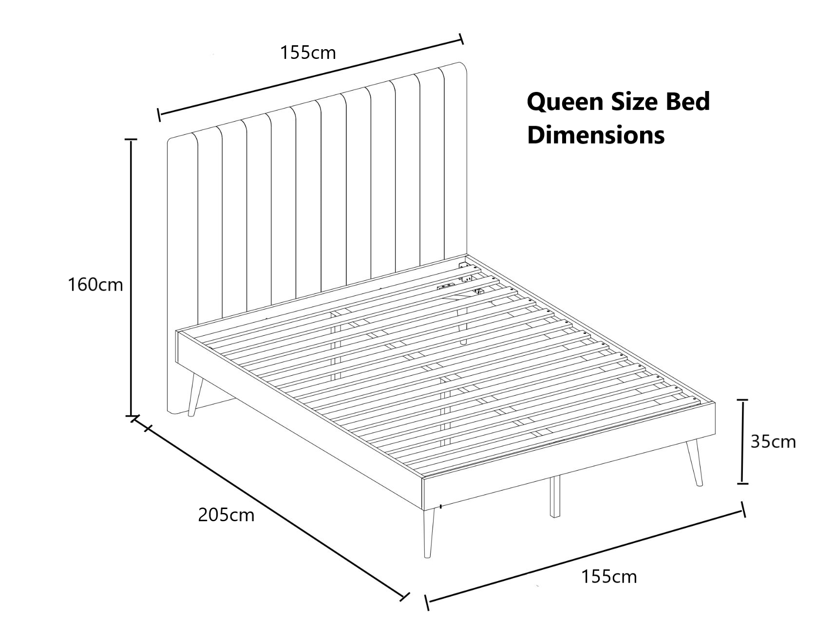 Royal Comfort Bed, Fabric Finish, with 3-Year Warranty