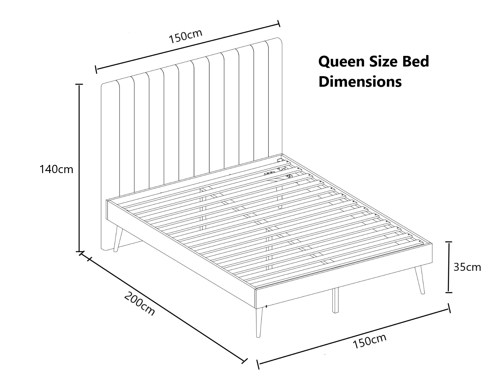 Functional Elegance  Bed with 2 Drawers, Fabric and 3-Year Warranty