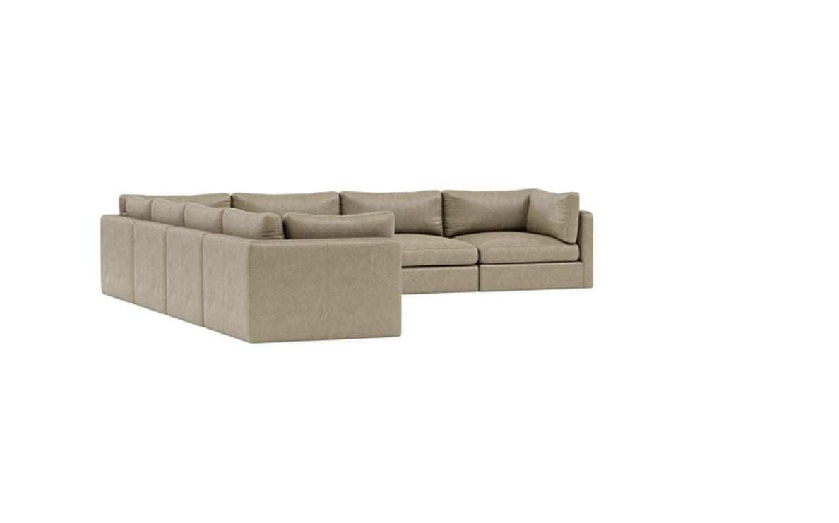 Grand Comfort - 6 Seater Leather Sectional Sofa with 3-Year Warranty