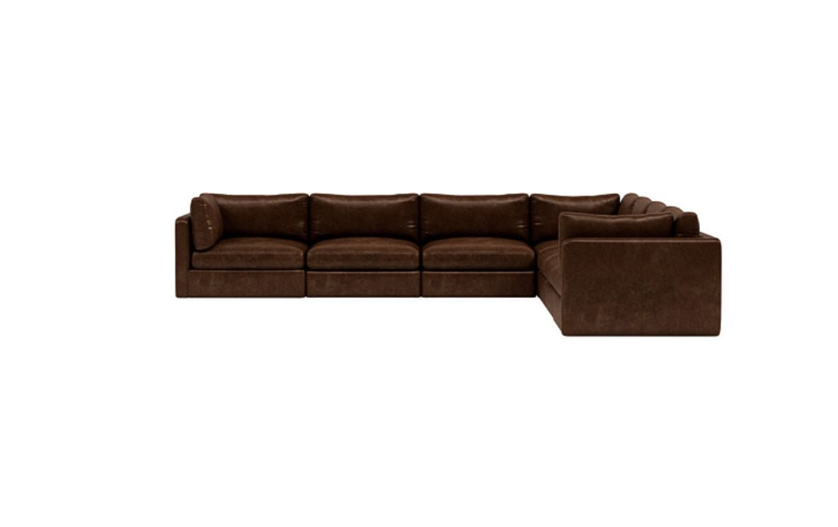 Grand Comfort - 6 Seater Leather Sectional Sofa with 3-Year Warranty