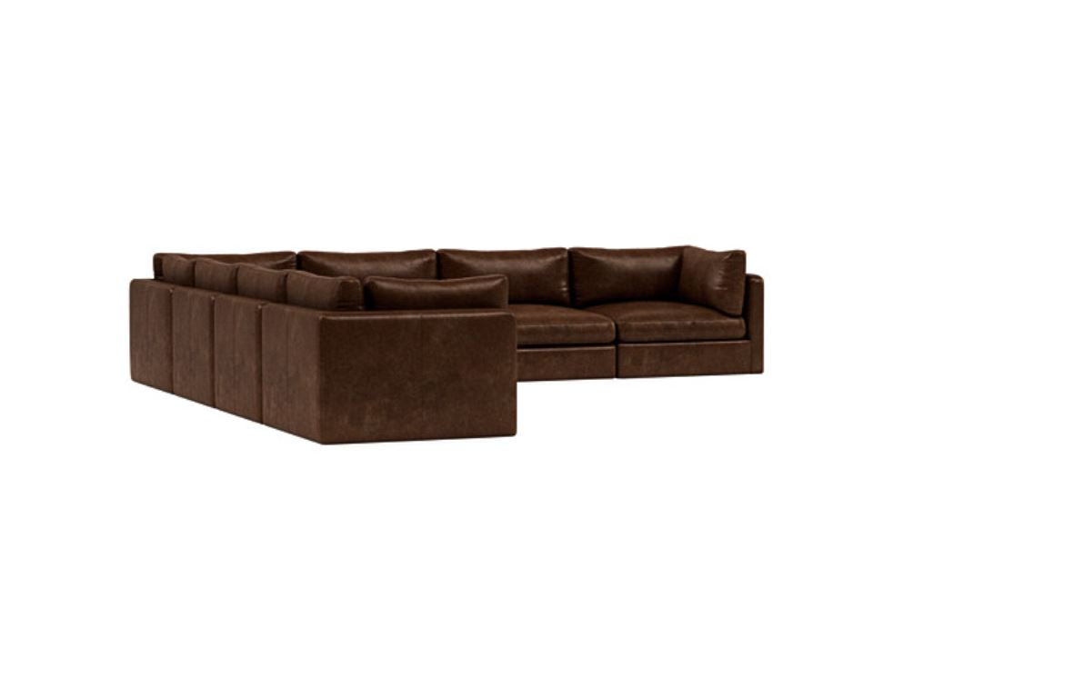 Grand Comfort - 6 Seater Leather Sectional Sofa with 3-Year Warranty