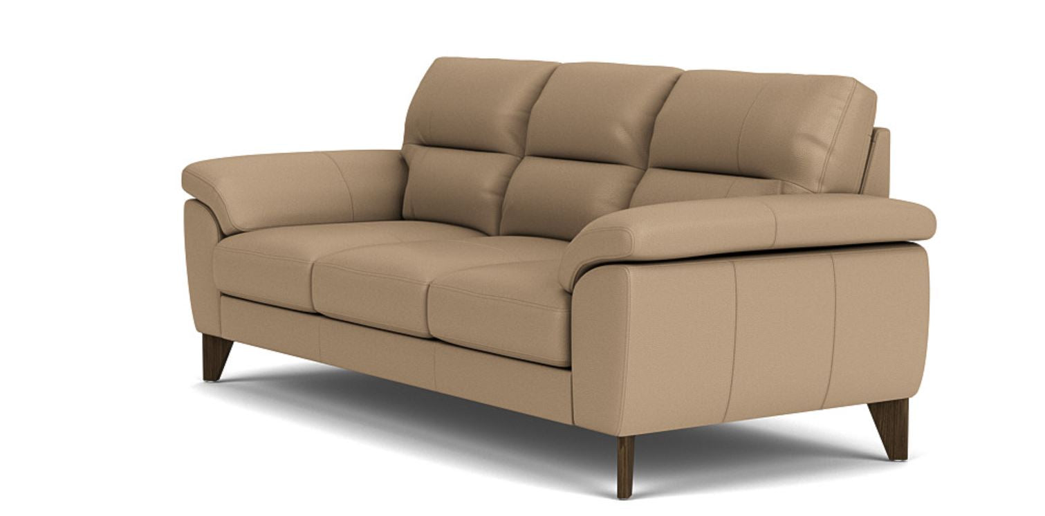 Opulent Seating: 3 Seater Sofa, Faux Leather Upholstery, and 3-Year Warranty