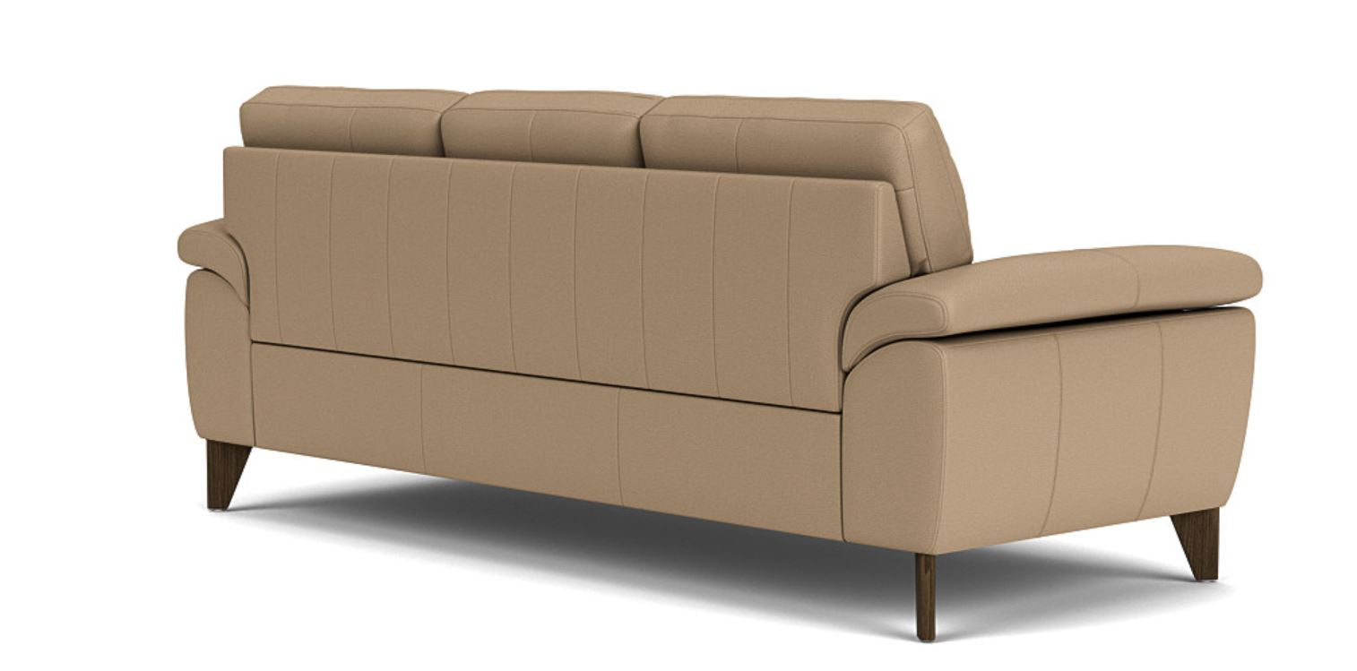 Opulent Seating: 3 Seater Sofa, Faux Leather Upholstery, and 3-Year Warranty