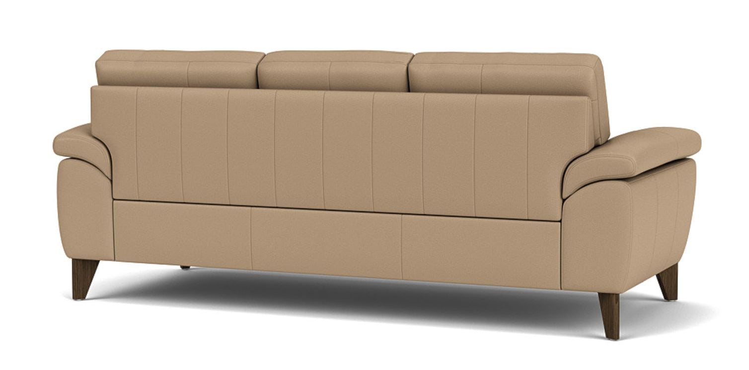 Opulent Seating: 3 Seater Sofa, Faux Leather Upholstery, and 3-Year Warranty