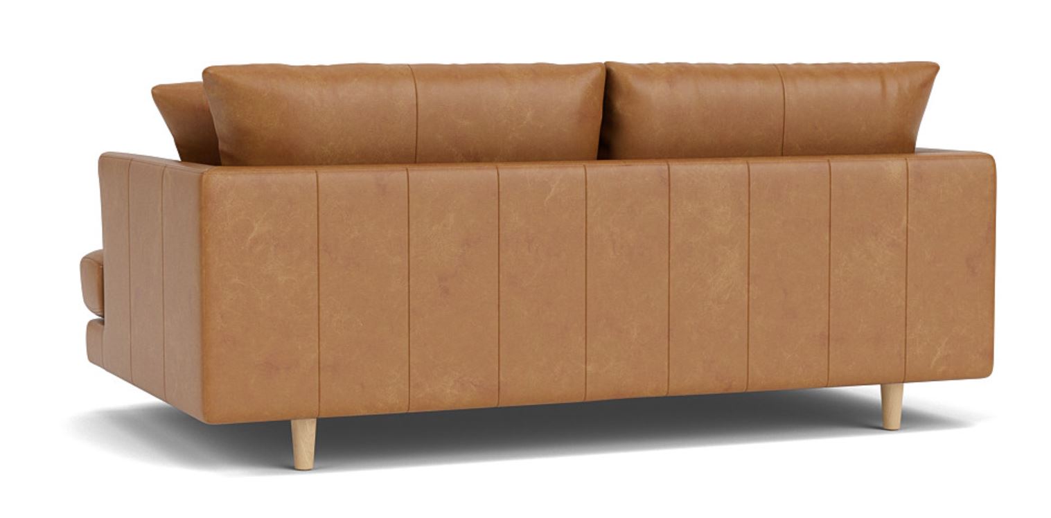 Chic Comfort - 2 Seat Leather Sofa, Leather Upholstery, and 3-Year Warranty