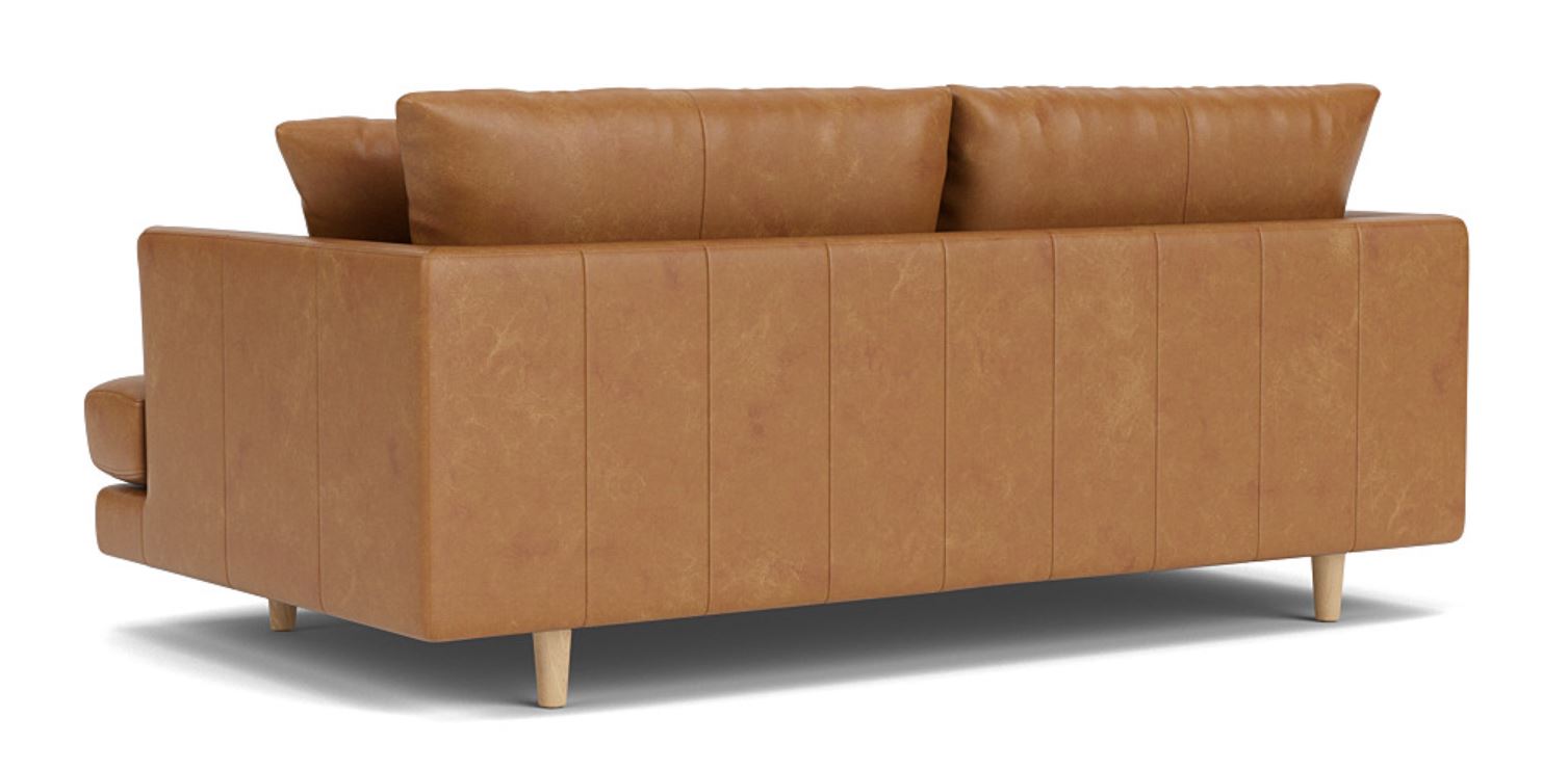 Chic Comfort - 2 Seat Leather Sofa, Leather Upholstery, and 3-Year Warranty