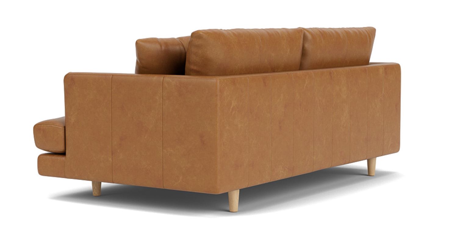 Chic Comfort - 2 Seat Leather Sofa, Leather Upholstery, and 3-Year Warranty