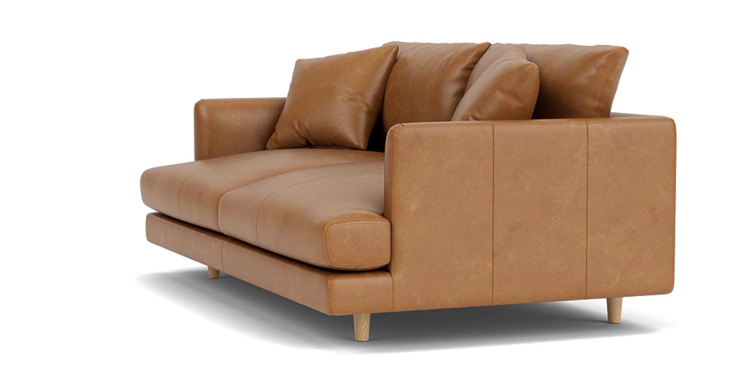 Chic Comfort - 2 Seat Leather Sofa, Leather Upholstery, and 3-Year Warranty