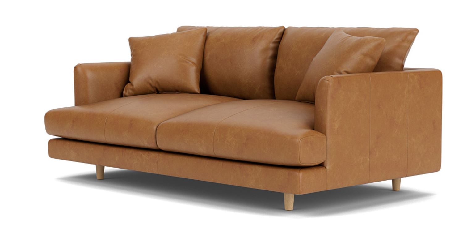 Chic Comfort - 2 Seat Leather Sofa, Leather Upholstery, and 3-Year Warranty