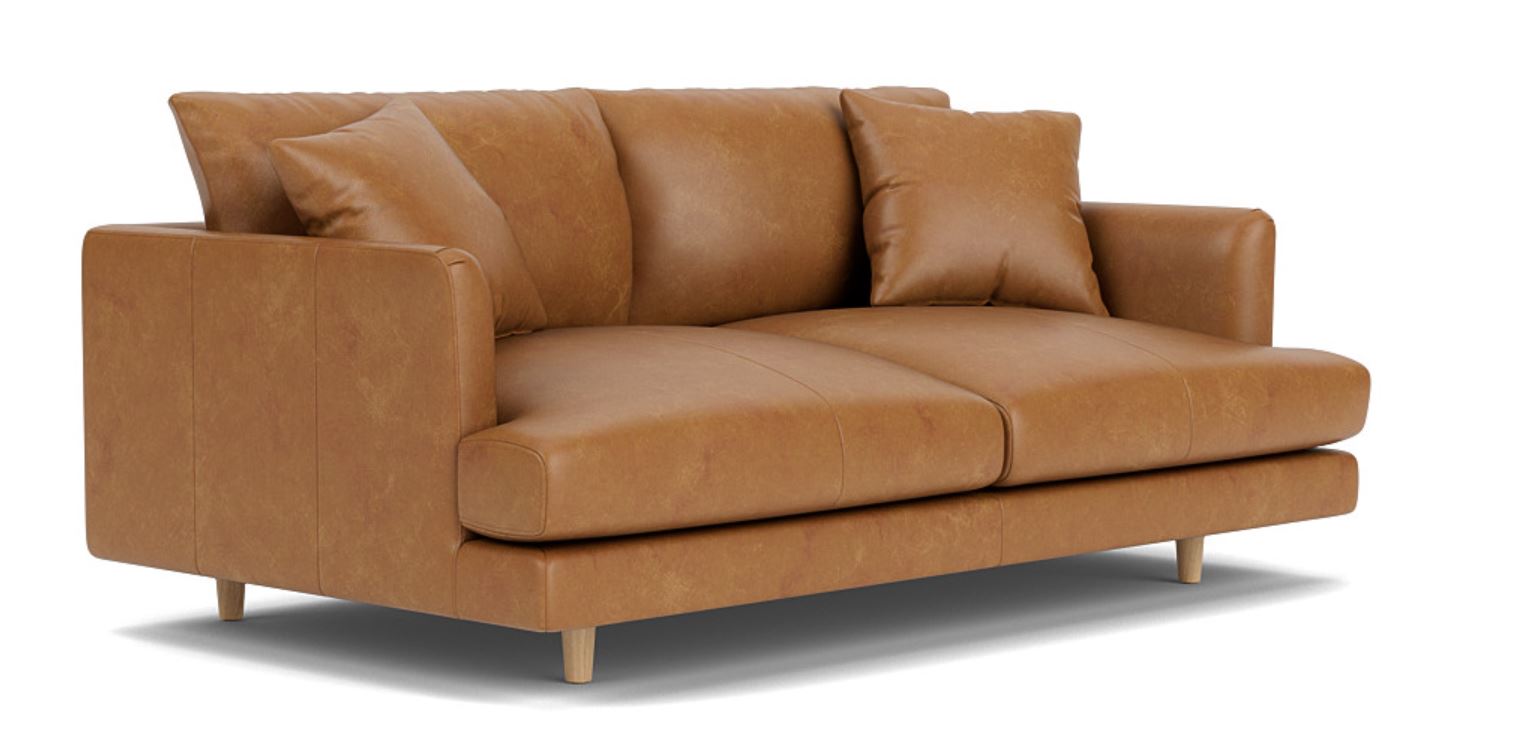 Chic Comfort - 2 Seat Leather Sofa, Leather Upholstery, and 3-Year Warranty