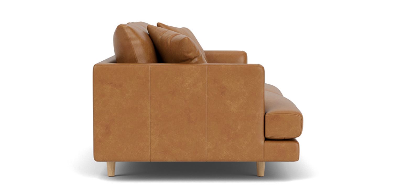 Chic Comfort - 2 Seat Leather Sofa, Leather Upholstery, and 3-Year Warranty