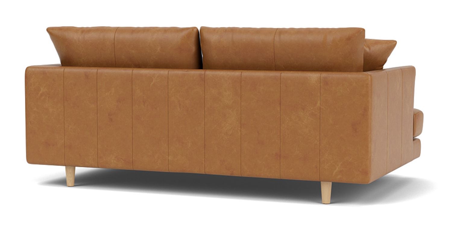 Chic Comfort - 2 Seat Leather Sofa, Leather Upholstery, and 3-Year Warranty