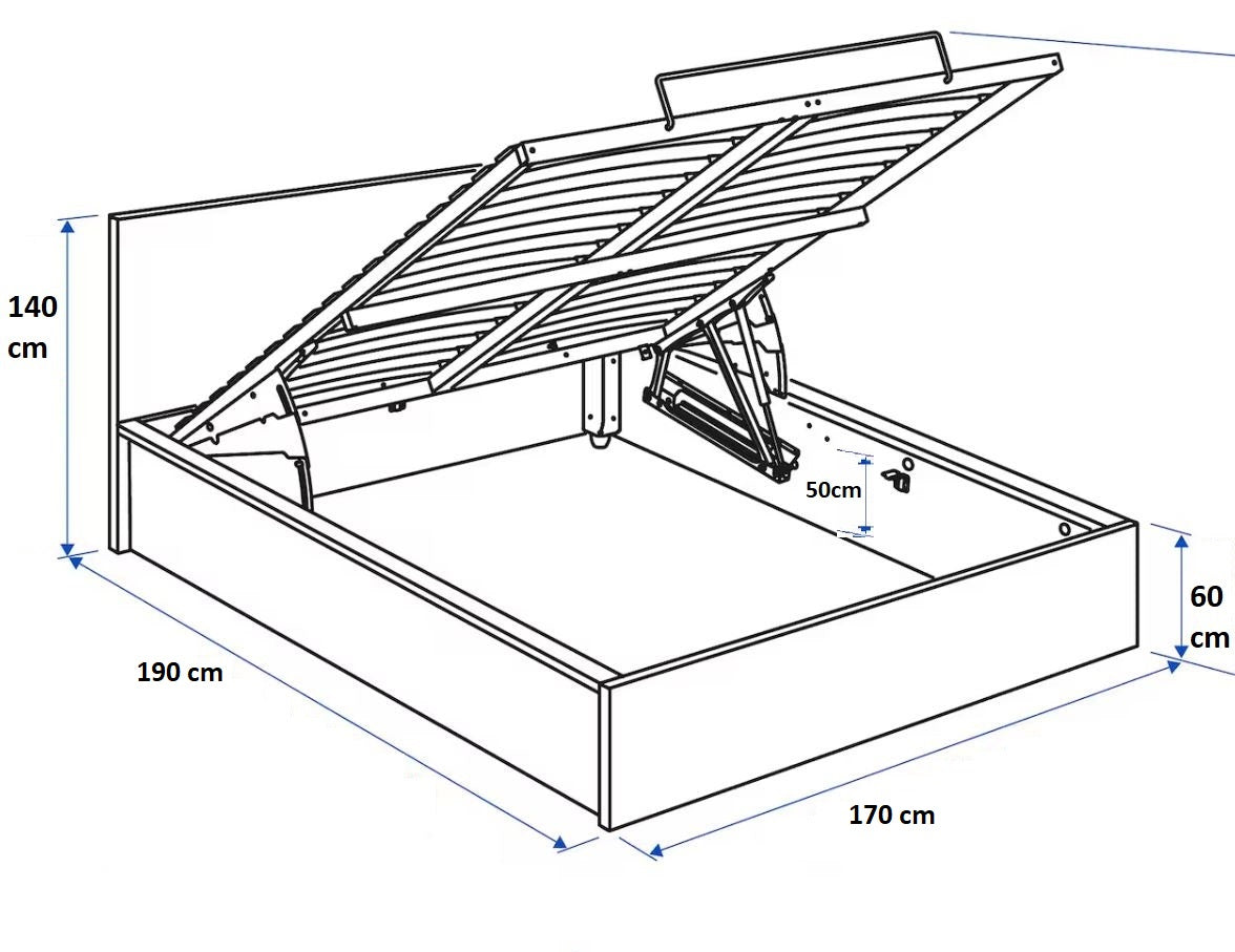 Custom Bed with Hydraulic Storage and Orthopedic Mattress