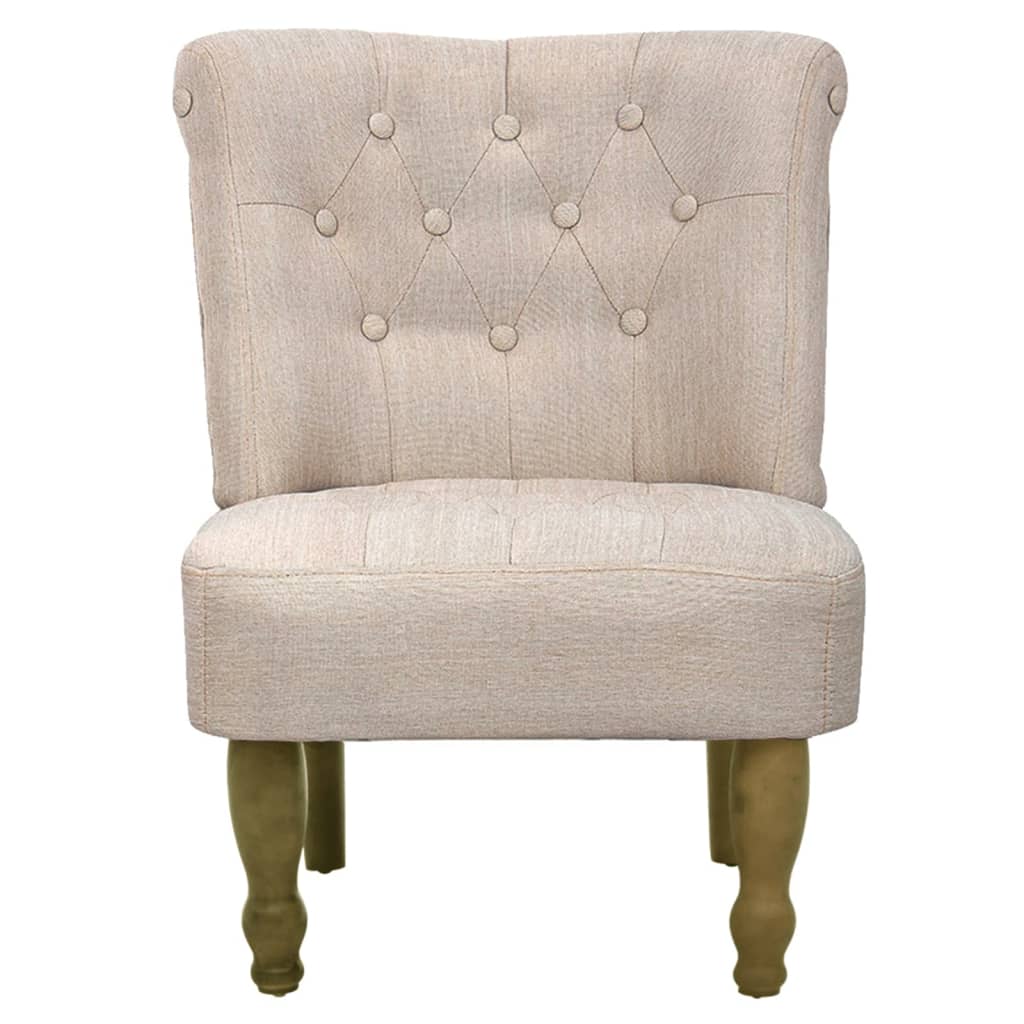 vidaXL French Chairs 2 pcs Cream Fabric