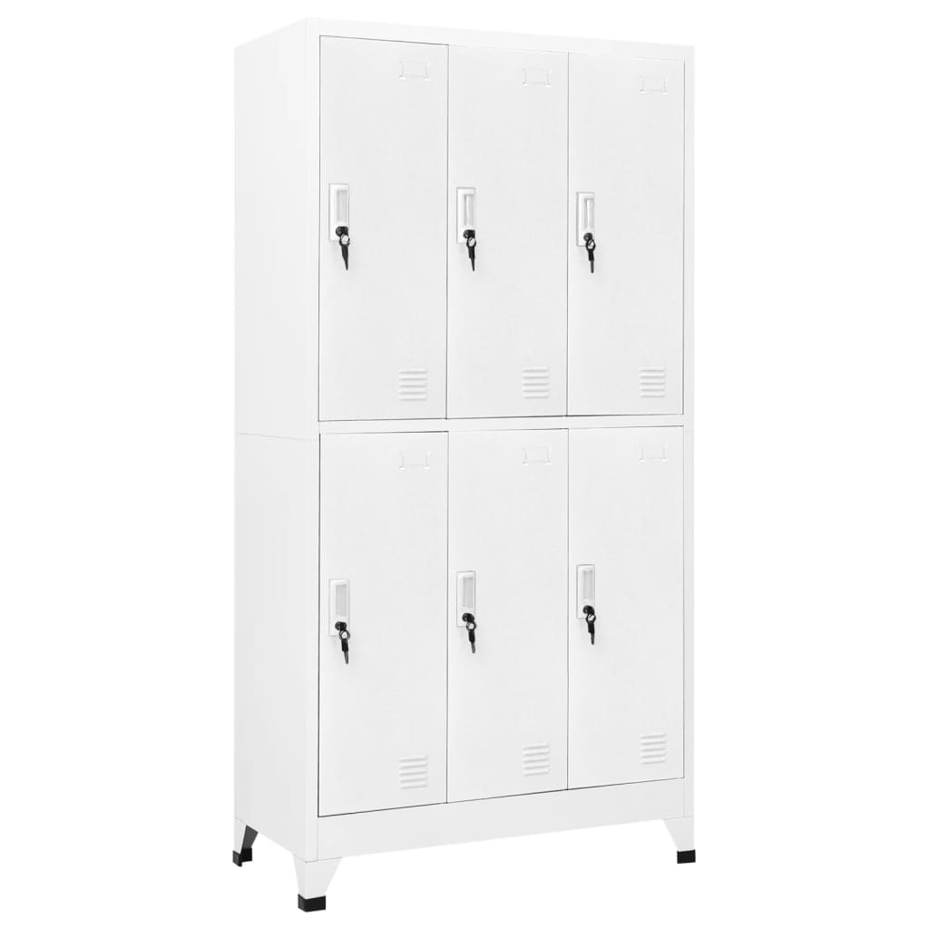 vidaXL Locker Cabinet with 6 Compartments Steel 90x45x180 cm Grey