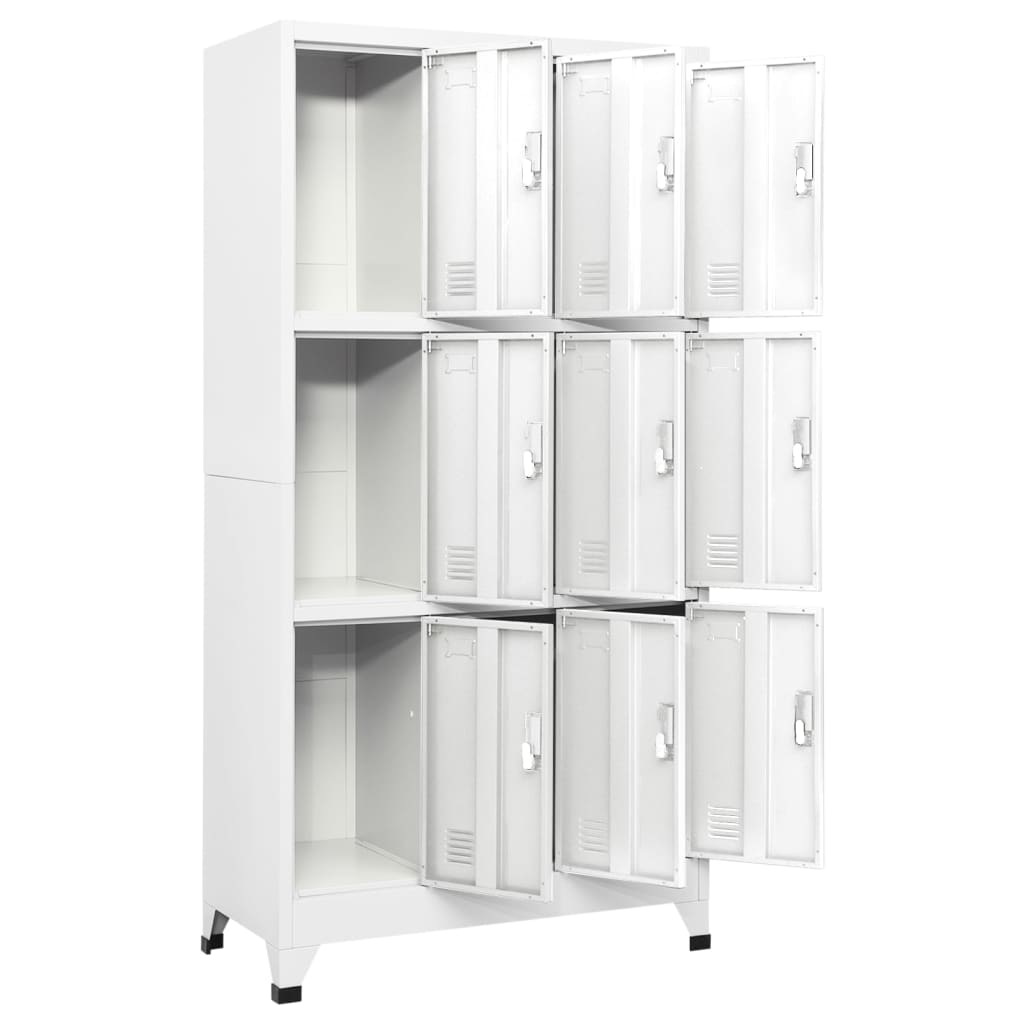 vidaXL Locker Cabinet with 9 Compartments Steel 90x45x180 cm Grey