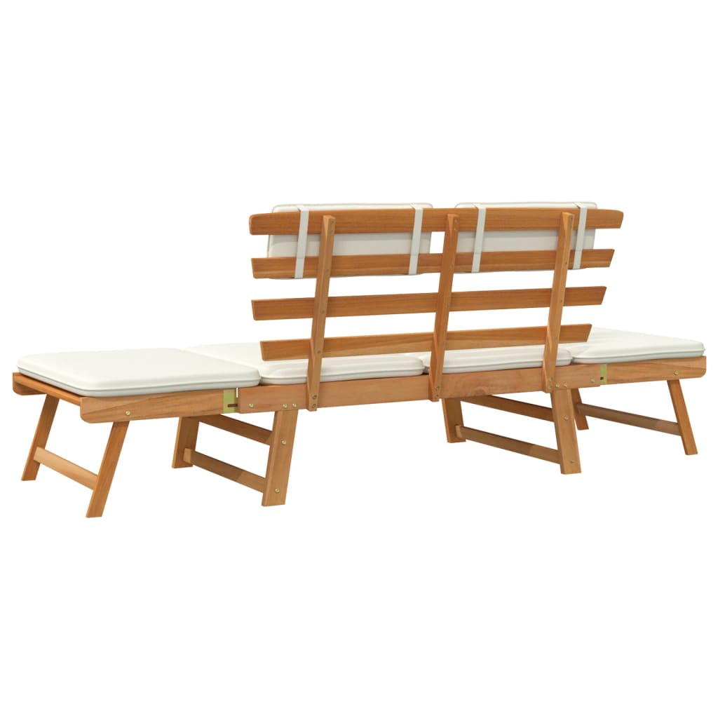 vidaXL Garden Bench with Cushions 2-in-1 190 cm Solid Acacia Wood