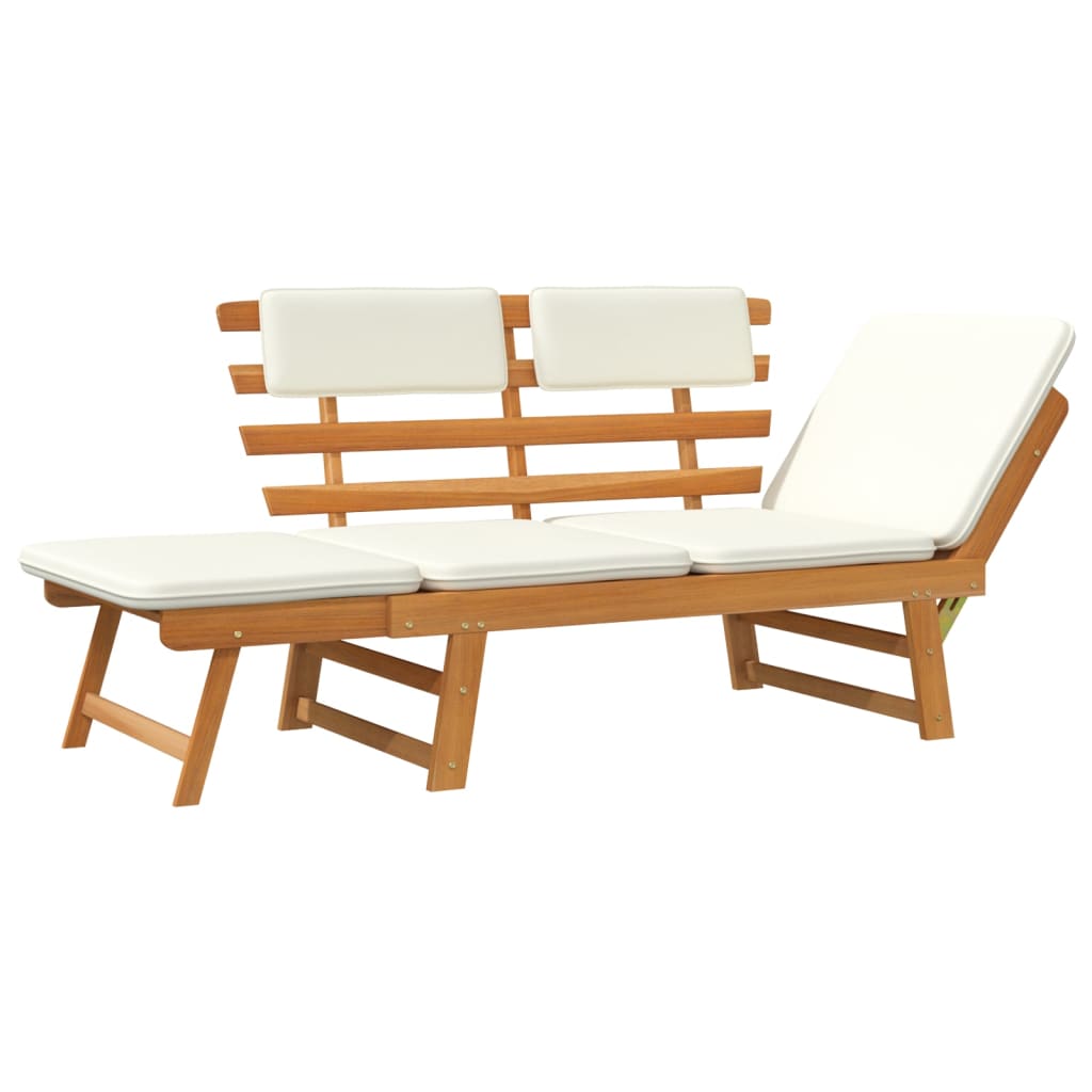 vidaXL Garden Bench with Cushions 2-in-1 190 cm Solid Acacia Wood