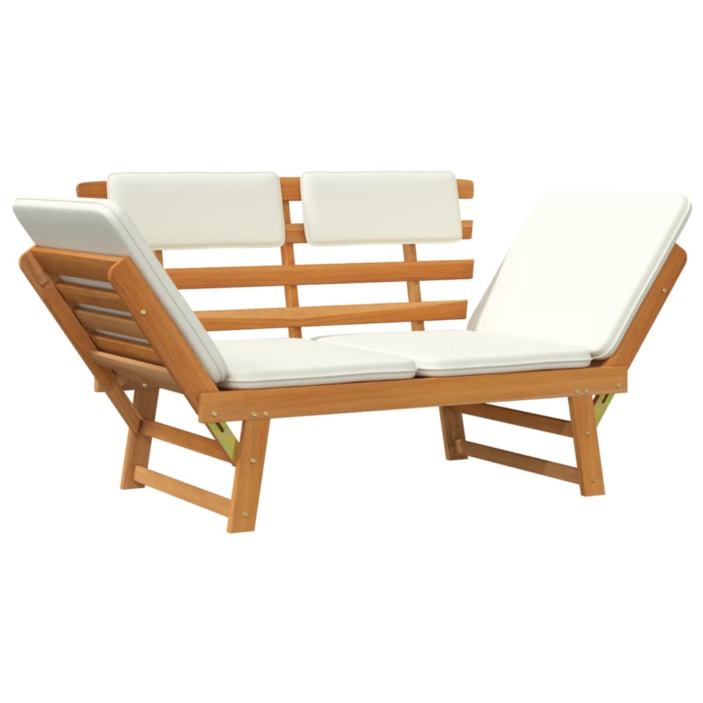 vidaXL Garden Bench with Cushions 2-in-1 190 cm Solid Acacia Wood