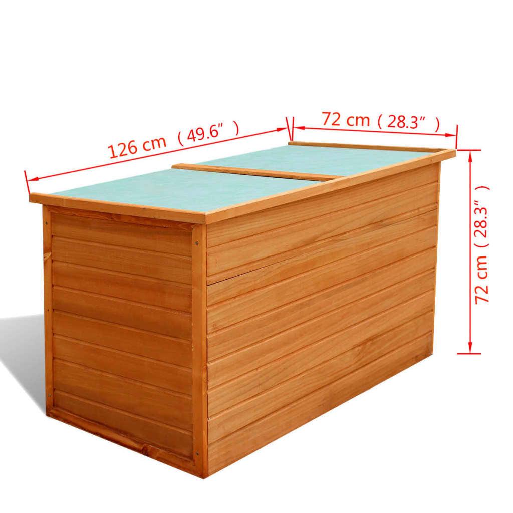 vidaXL Garden Storage Box 126x72x72 cm Wood